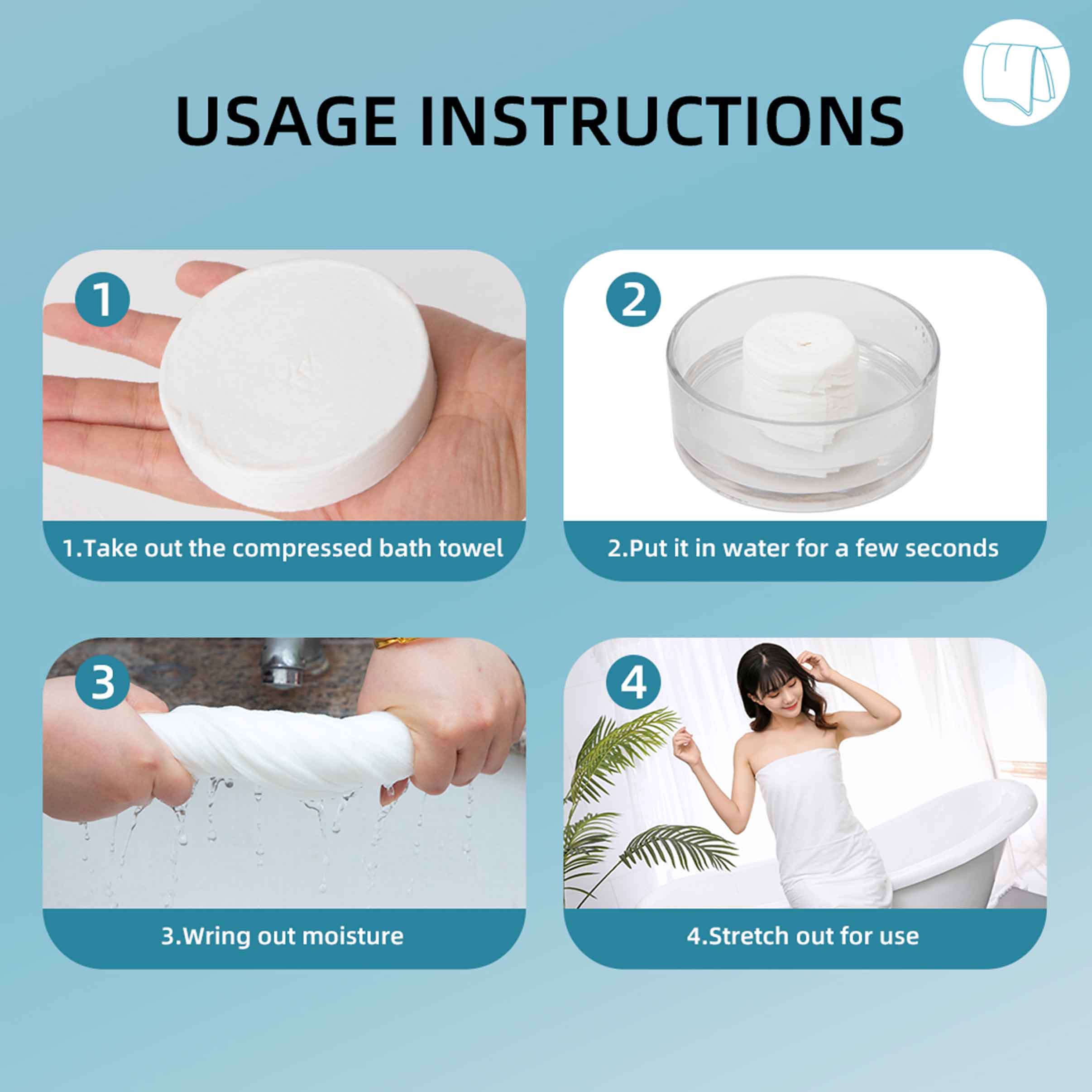 Compressed Bath Towels